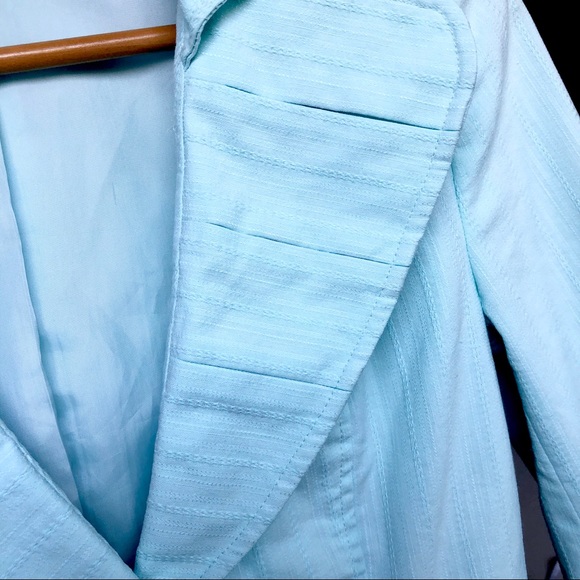 Light Aqua Slim Fit Blazer, Size 2 - Picture 9 of 15